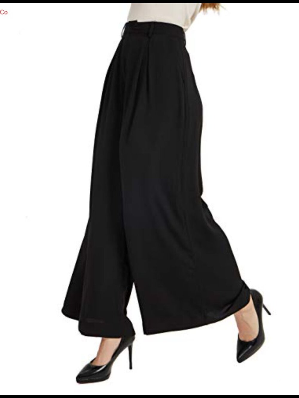 Womens High Waist Wide Leg Palazzo Business Pants Pleated
